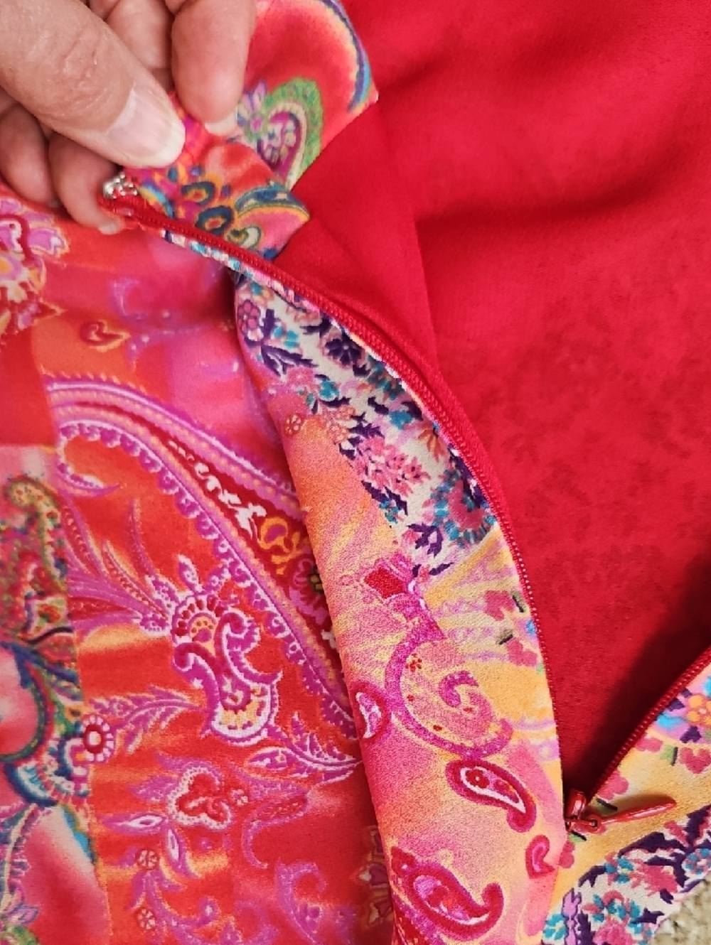 Coldwater Creek Size S Pink Paisley A-Line Skirt With Lining - Picture 4 of 8